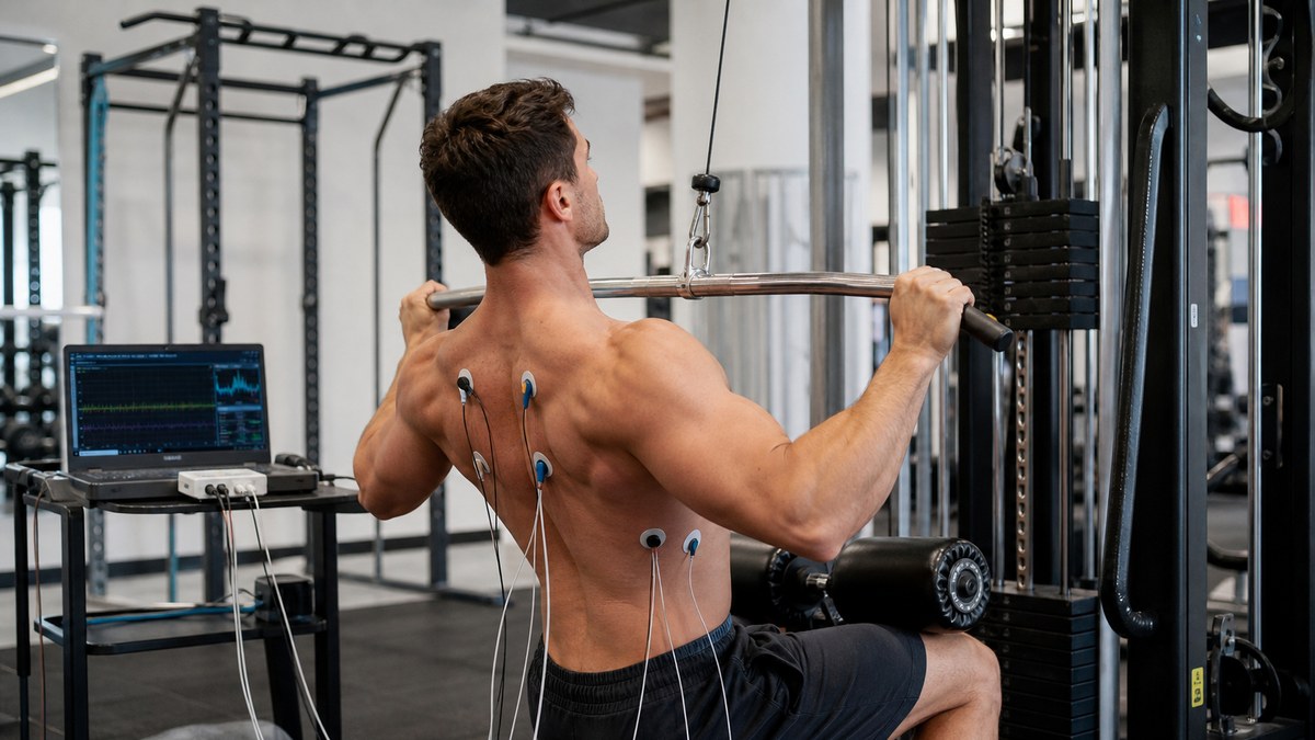 Mulher executando um pull-up com braços estendidos e um sorriso de concentração